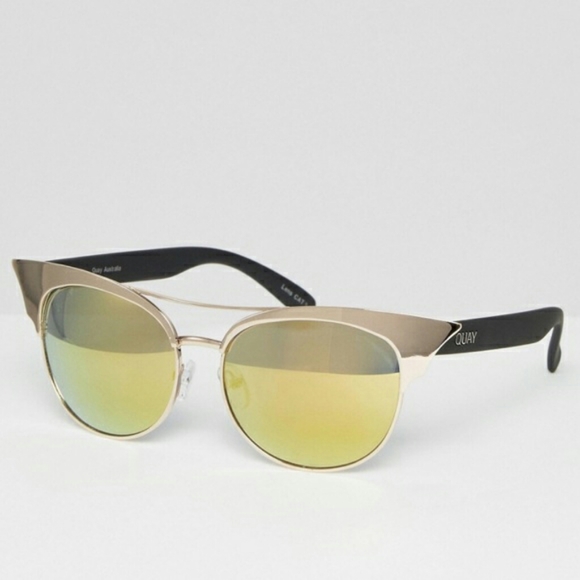 Quay Australia Sunglasses, Gold Cat Eyes - Picture 2 of 4